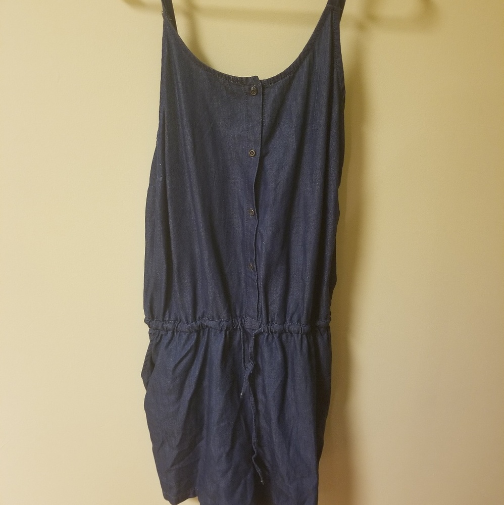 Jean button up romper